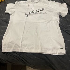 Lacoste White Signature Crocodile Tee